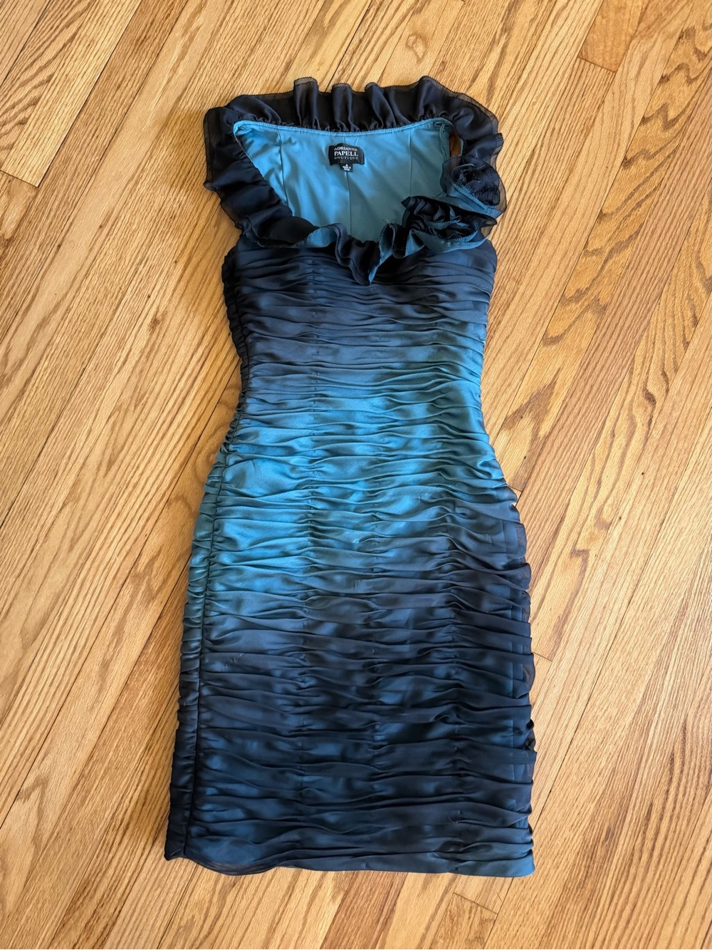 Adrianna Papell Teal Ombré Bodycon Cocktail Dress